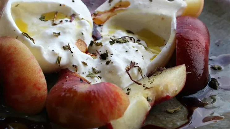 Peach Burrata Salad Recipe — Quick and Easy Homemade Snack